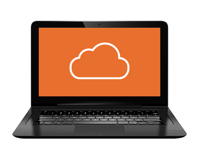 Laptop connected to the Cloud