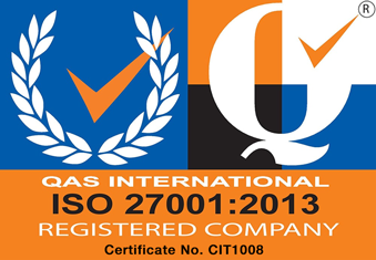 QAS International ISO 27001:2013 Registered Company Certificate No. CIT1008