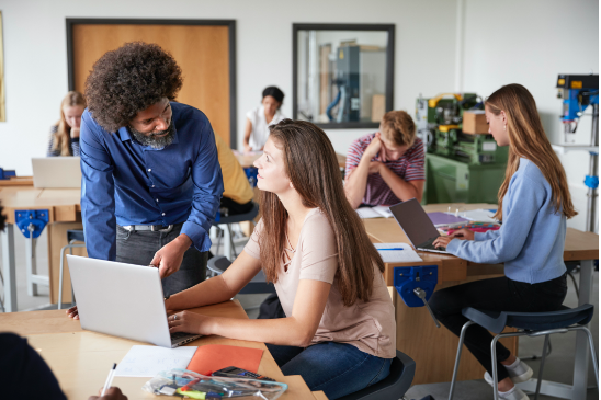 Image Student and Educator In Classroom