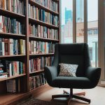 Empty chair in a library
