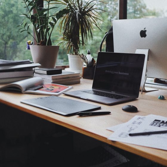 Computer on a desk